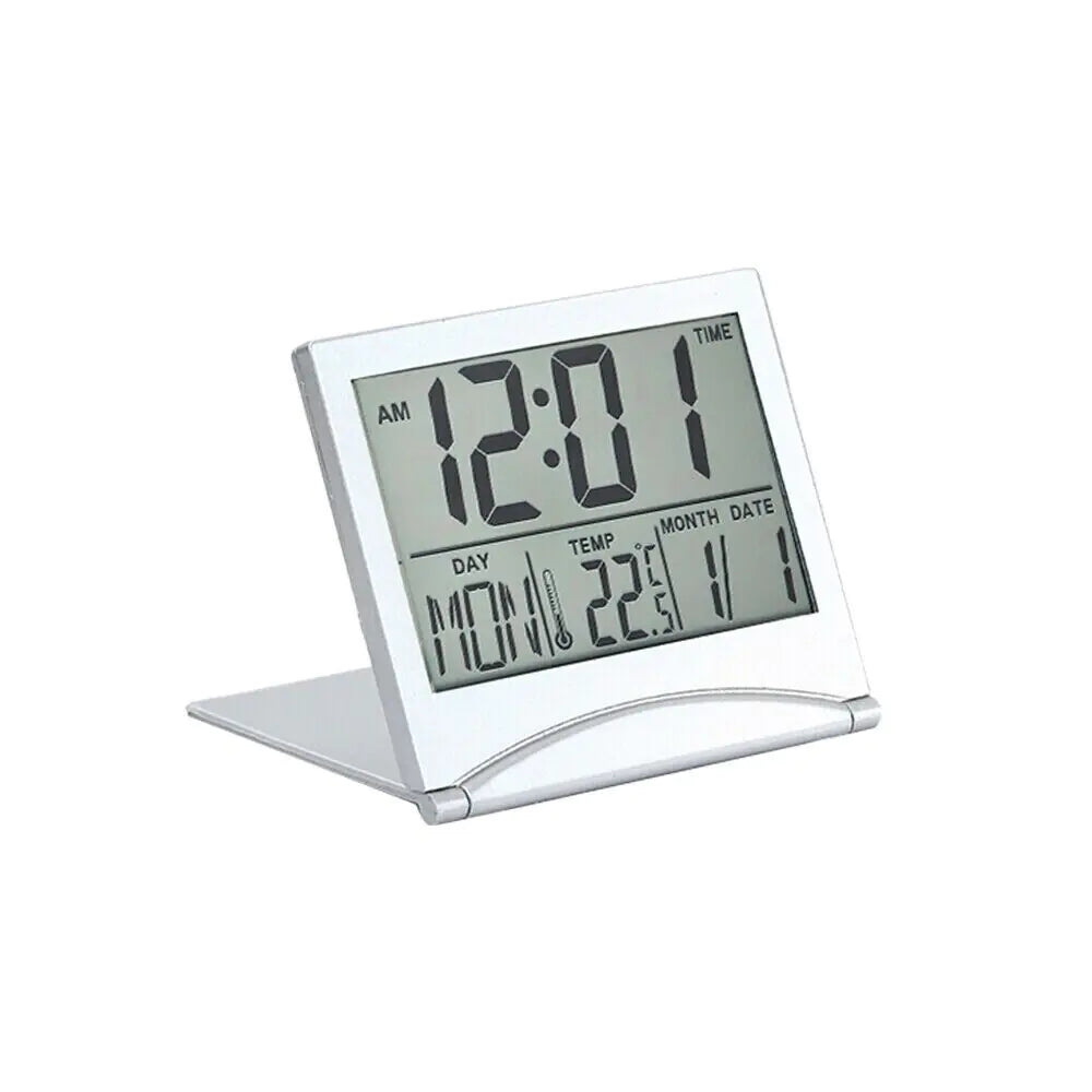 Portable LCD Travel Clock with Temperature