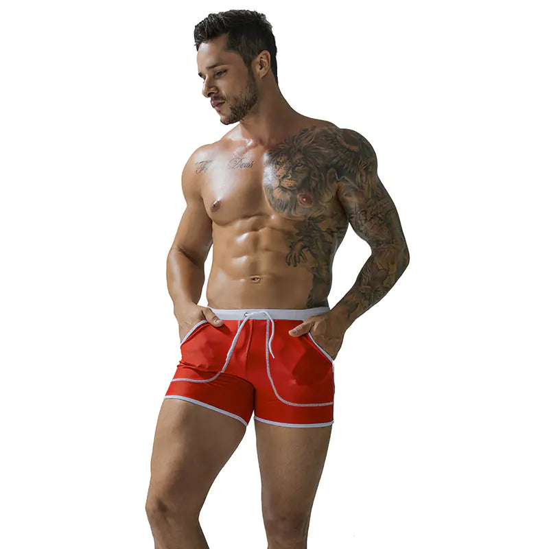 Men's Quick-Dry Nylon Swim Trunks with Pockets