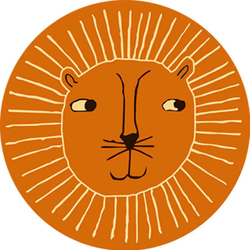 Plush Cartoon Style Round Rug