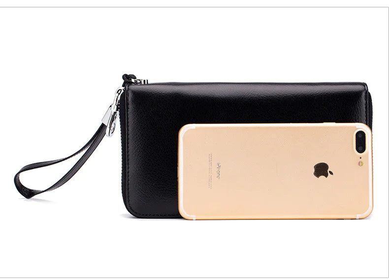 Refined Leather Clutch Wallet