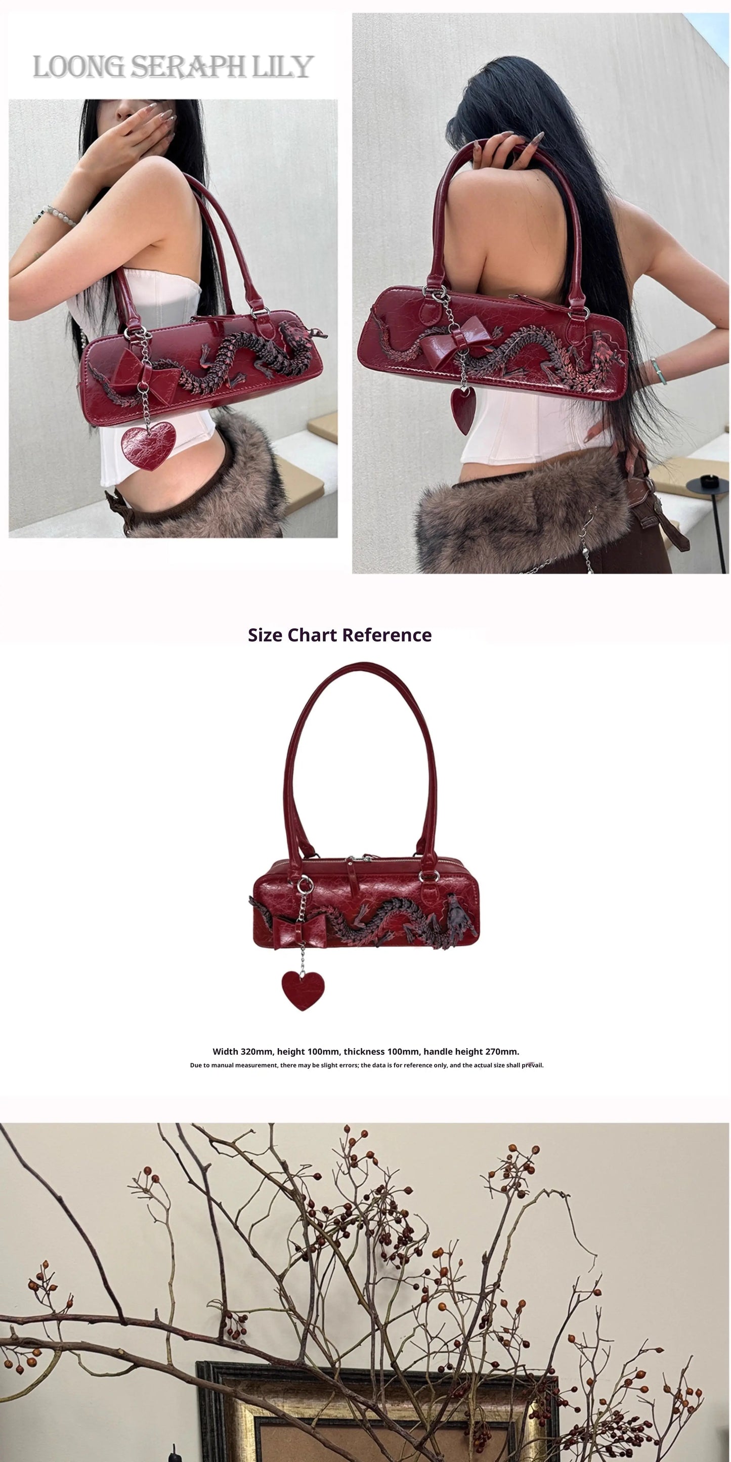 Crimson Dragon Chic Bowling Bag
