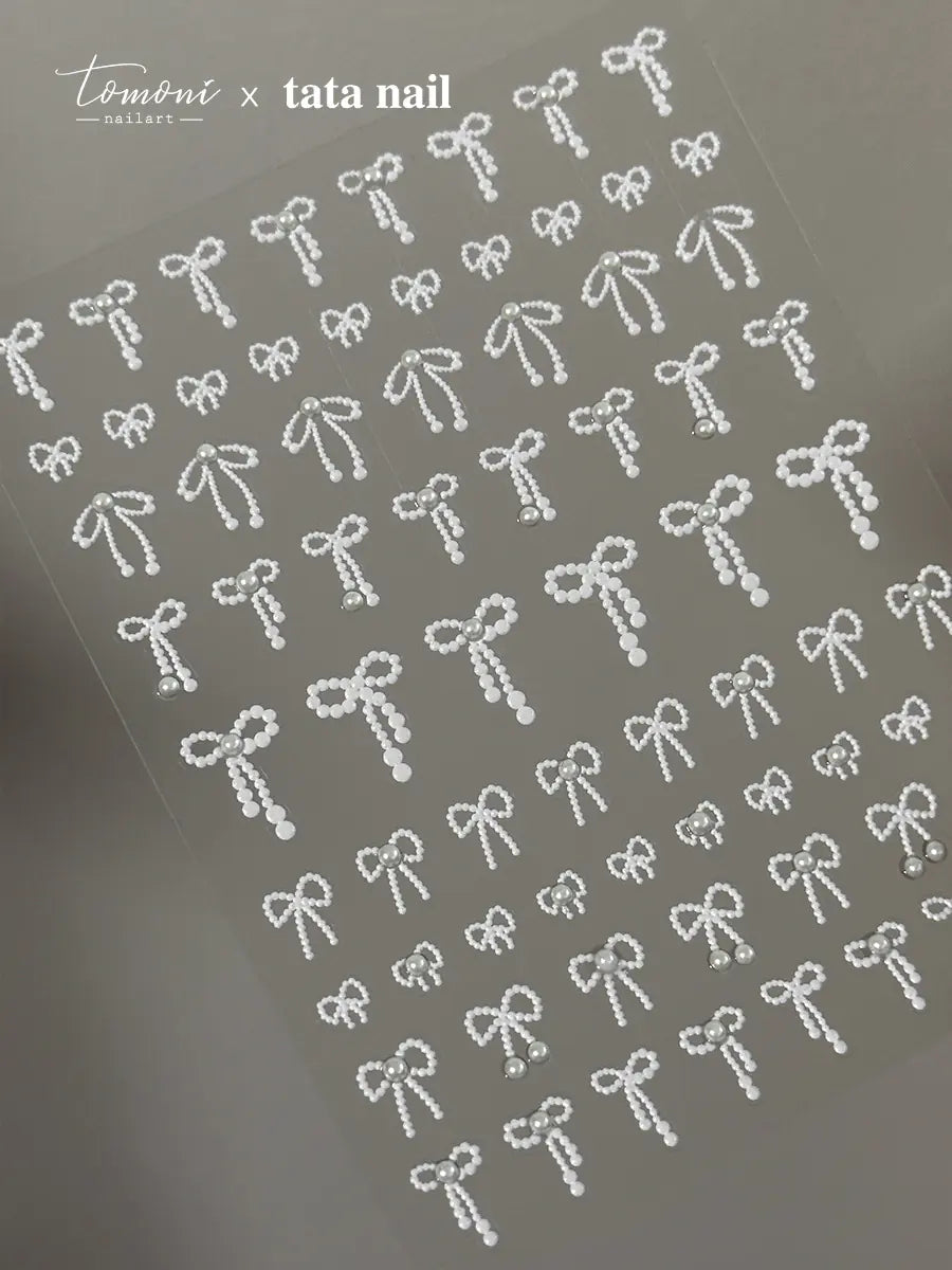 Elegant Crystal Bow Nail Decals