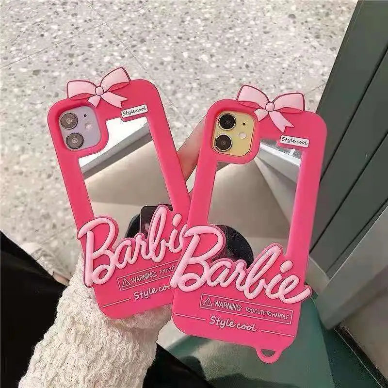 Rose Red Reflective Barbie Case for iPhone