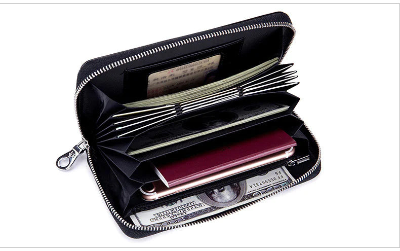 Refined Leather Clutch Wallet
