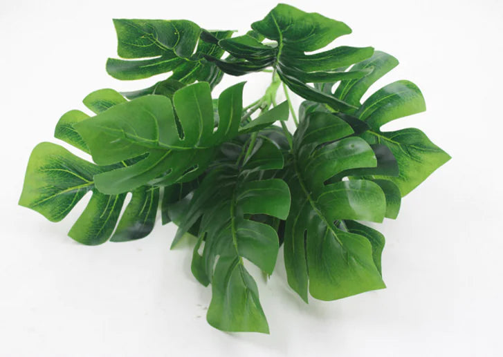Modern Faux Monstera - 9-Leaf Decor Plant