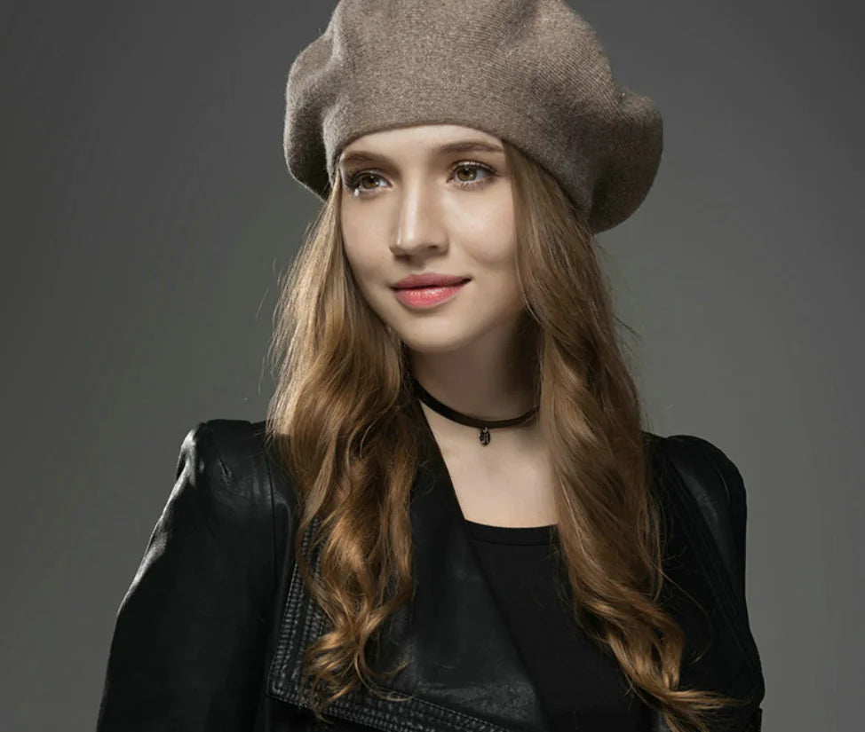 Chic Wool Rhinestone Beret