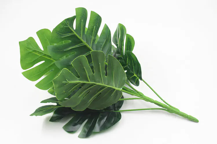 Modern Faux Monstera - 9-Leaf Decor Plant