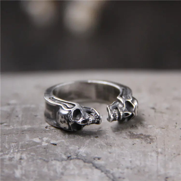 Thai Silver Skull Statement Ring