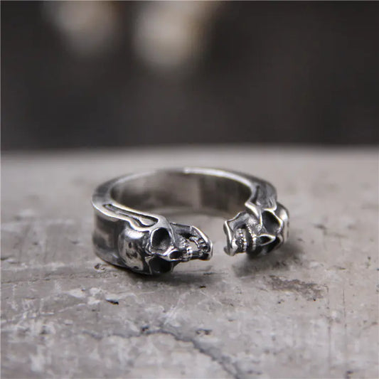 Thai Silver Skull Statement Ring