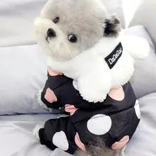 Big Polka Dot Hoodie Coat for Winter Dogs