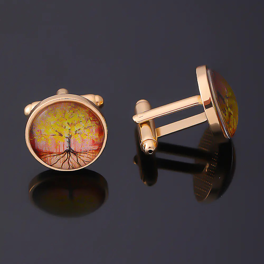 Men's Timeless Tree of Life Gemstone Cufflinks