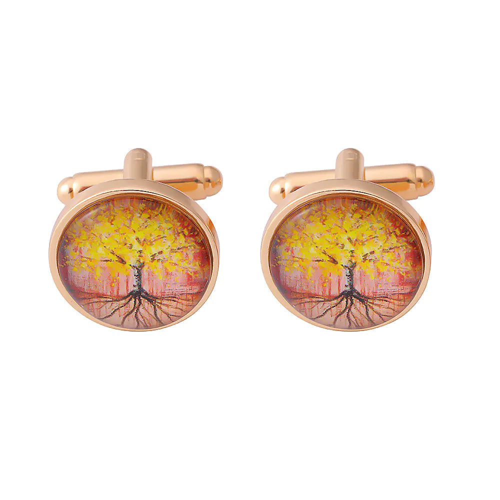 Men's Timeless Tree of Life Gemstone Cufflinks