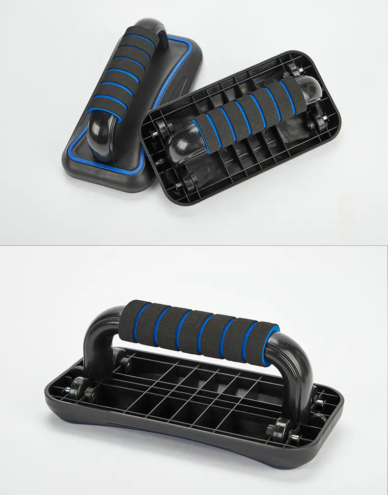 4-Wheel Ab Roller with Push-Up Stand for Fitness