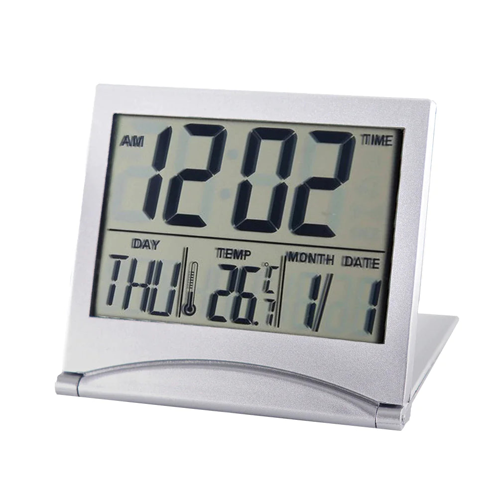 Portable LCD Travel Clock with Temperature