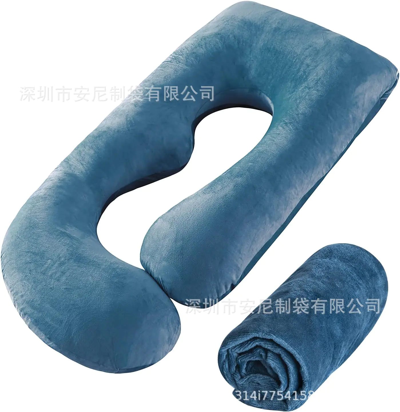 Velvet J-Shape Maternity Pillow