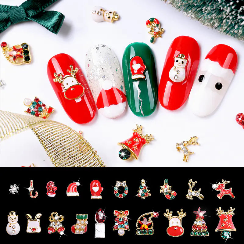 Frosty Flair Christmas Nail Charms