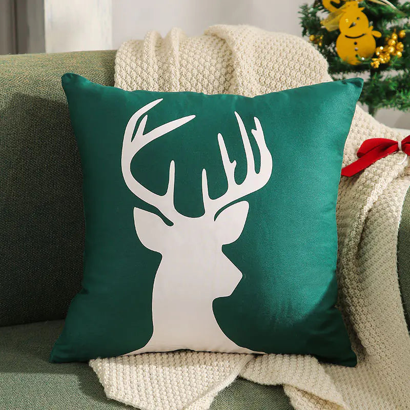 Festive Reindeer Christmas Pillow Cover 45x45 cm