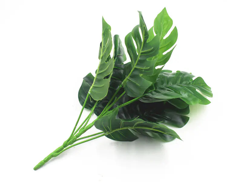 Modern Faux Monstera - 9-Leaf Decor Plant