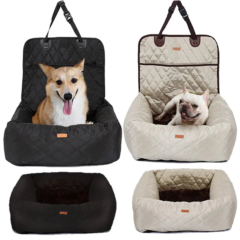 2-in-1 Folding Dog Carrier and Car Seat Pad