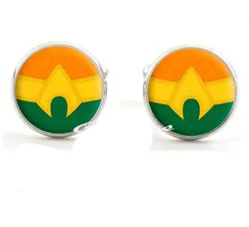 Men's Elegant Black Suit Cufflinks with Gemstones