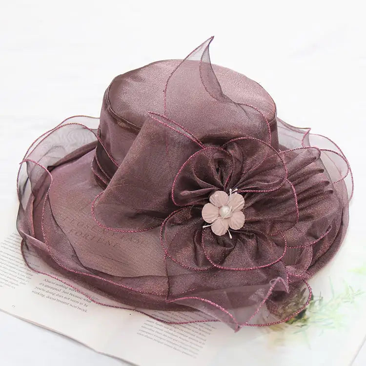 Ladies' Floral Wide Brim Sun Hat