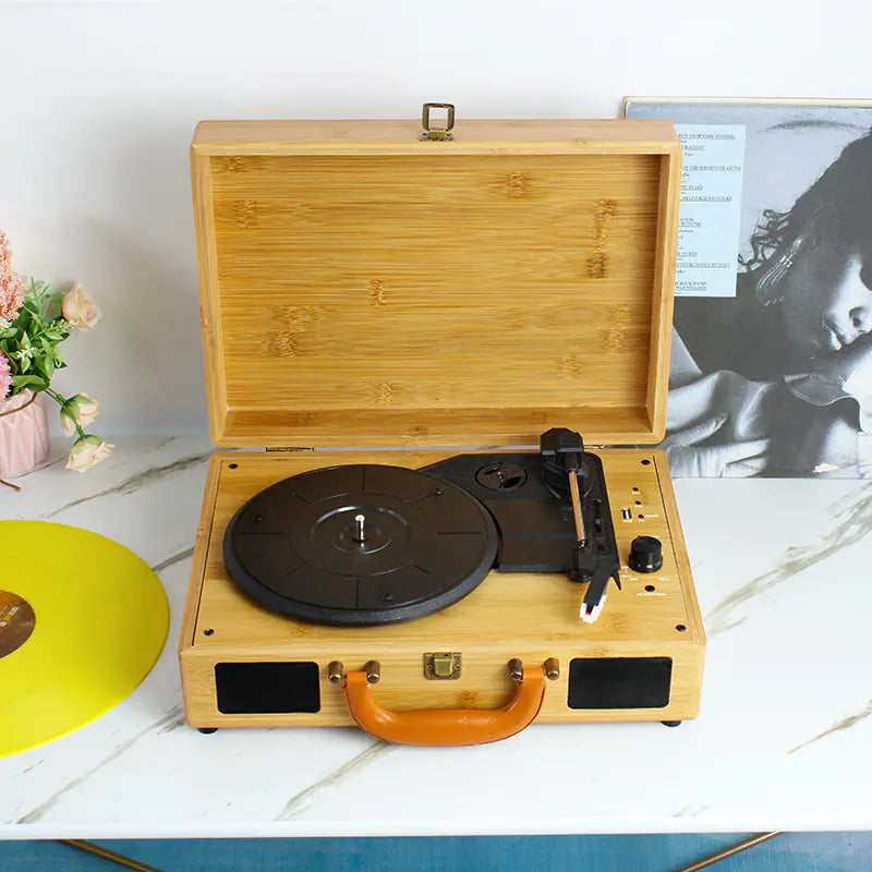 Retro Bamboo Bluetooth Turntable