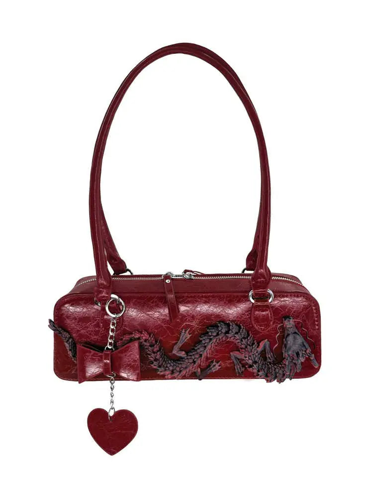 Crimson Dragon Chic Bowling Bag