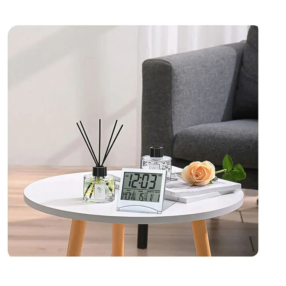 Portable LCD Travel Clock with Temperature