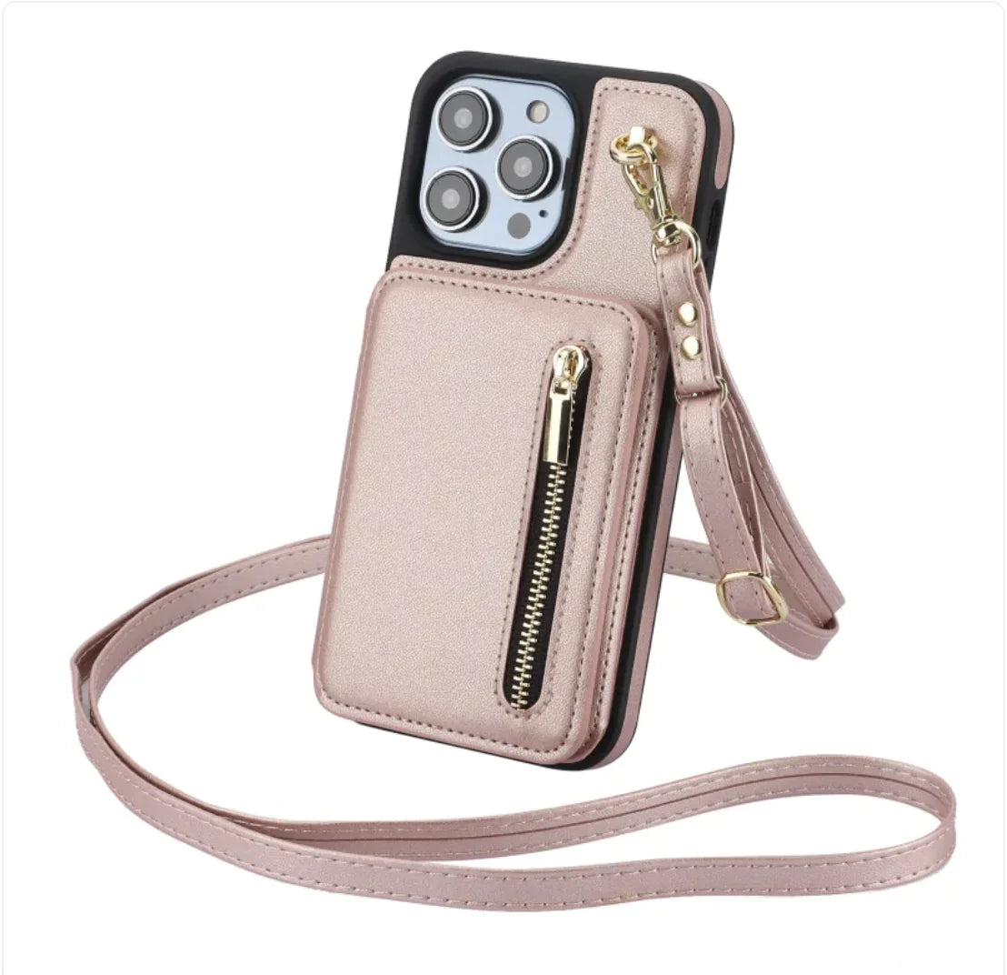 Crossbody Zip Wallet iPhone Case