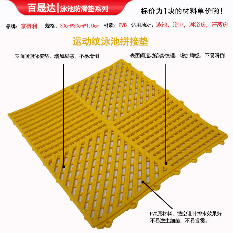 Waterproof Non-Slip Bath Mat for Shower and Pool