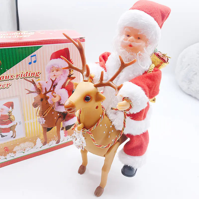 Santa's Holiday Reindeer Ride Decor