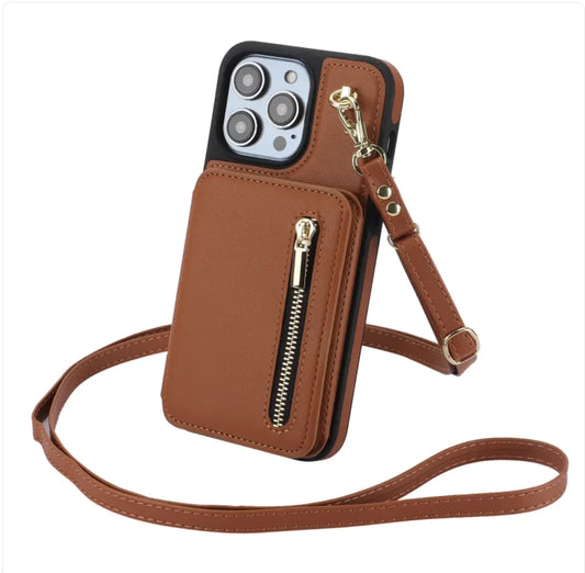 Crossbody Zip Wallet iPhone Case