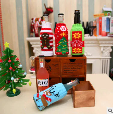 Festive Wine Bottle Sleeves