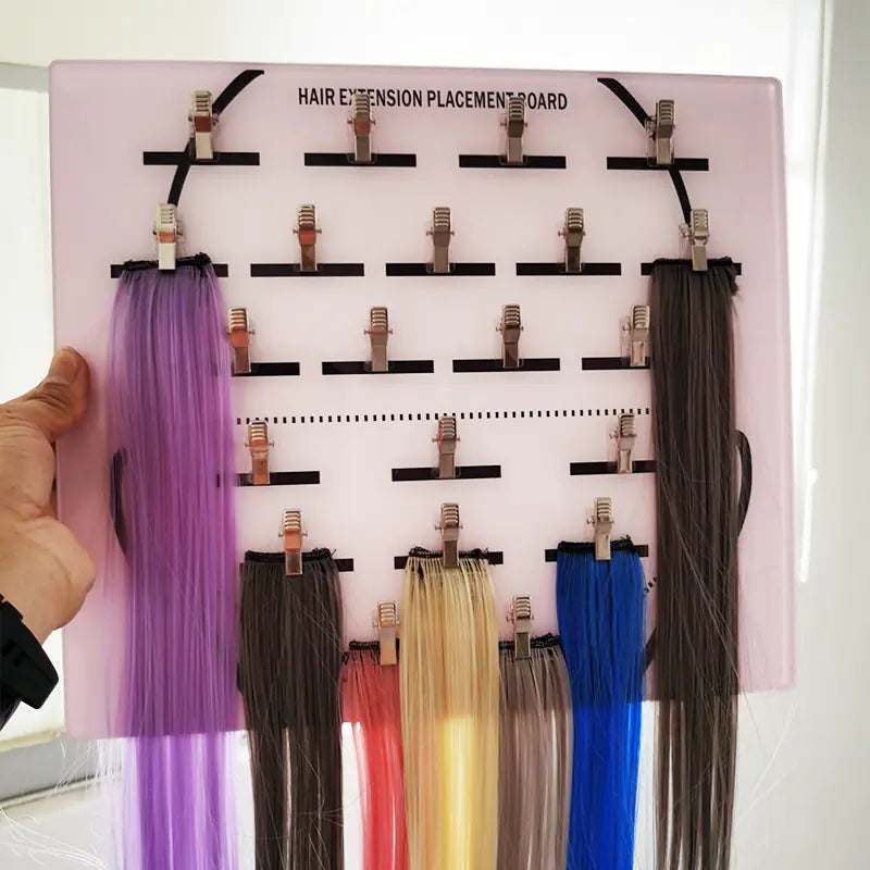 Hair Extension Display Rack with Clips