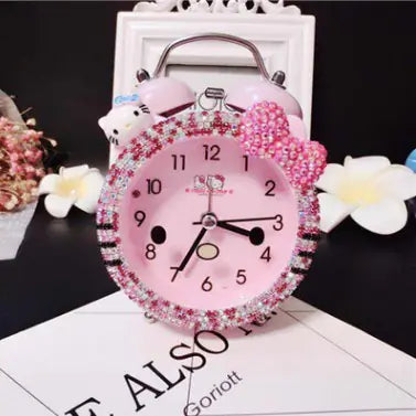 KT Cat Silent Diamond Clock