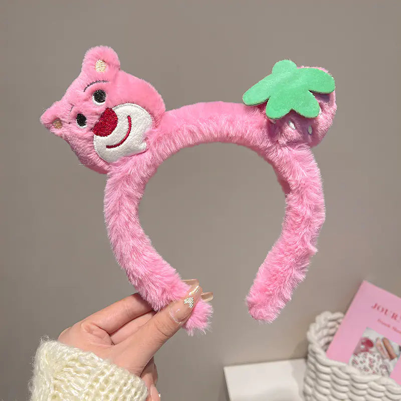 Chic Strawberry Bear Plush Headband