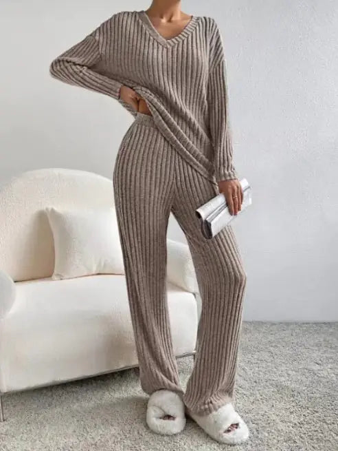 Autumn Ribbed Knit Comfort Set