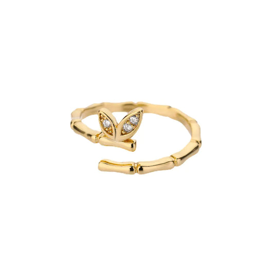 Bamboo Micro Set Zirconium Ring