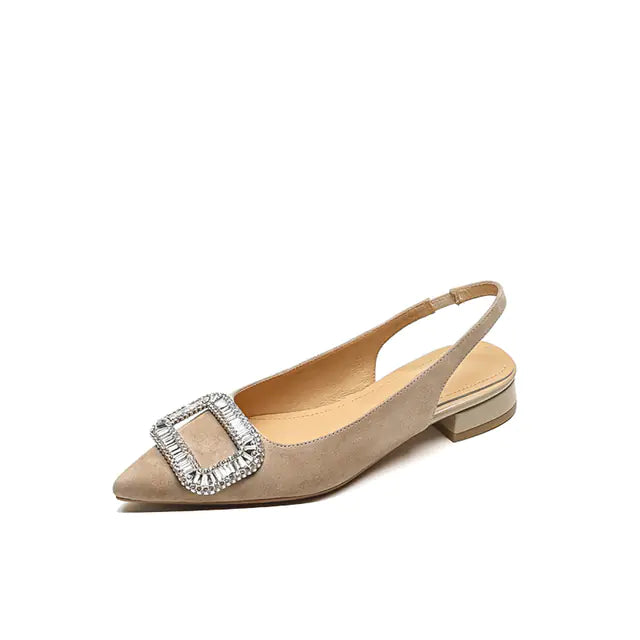 Chic Rhinestone Buckle Sandals