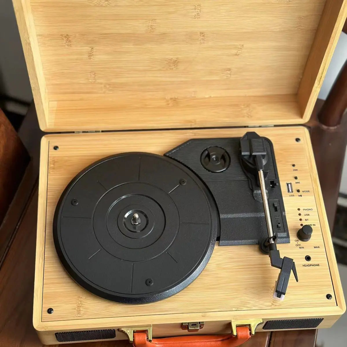 Retro Bamboo Bluetooth Turntable