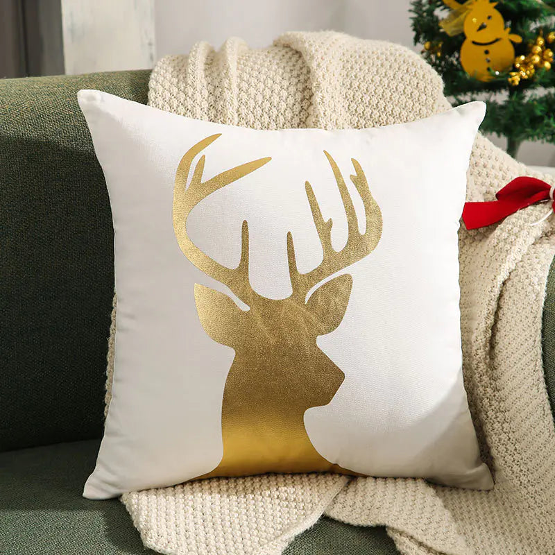 Festive Reindeer Christmas Pillow Cover 45x45 cm