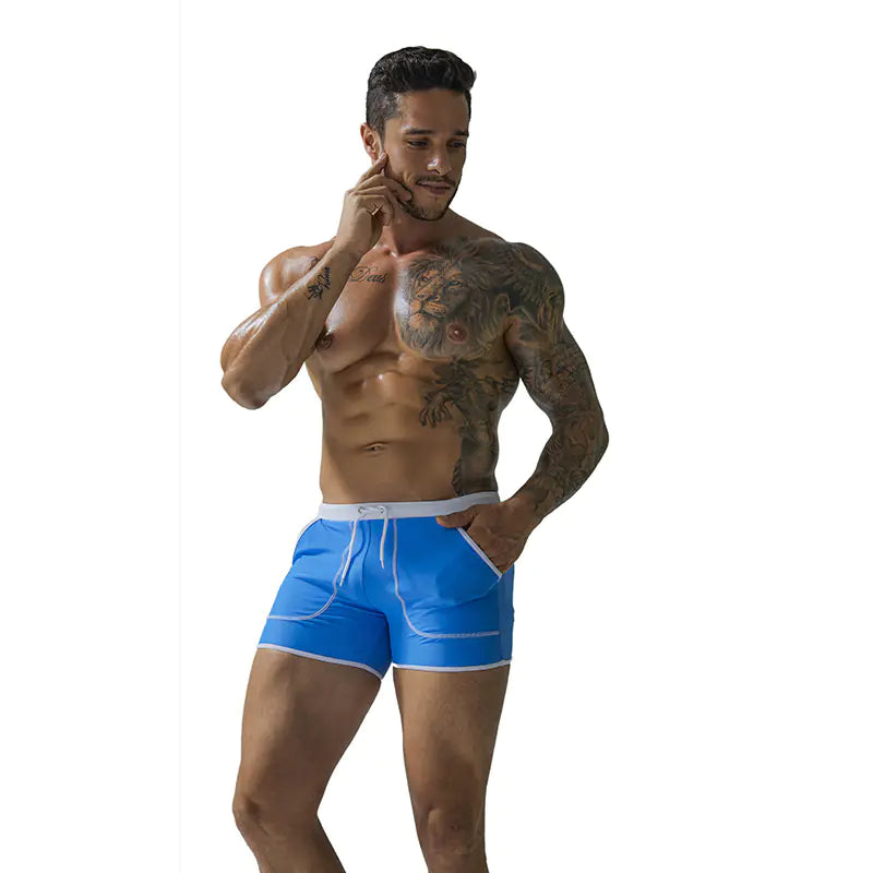 Men's Quick-Dry Nylon Swim Trunks with Pockets