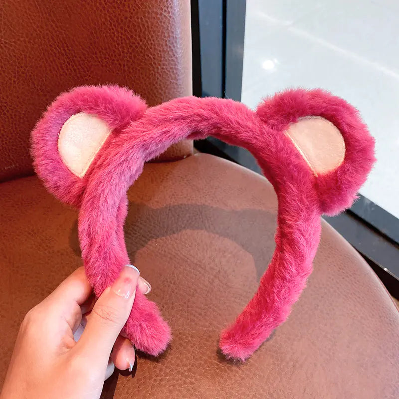 Chic Strawberry Bear Plush Headband