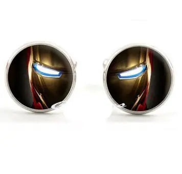 Men's Elegant Black Suit Cufflinks with Gemstones