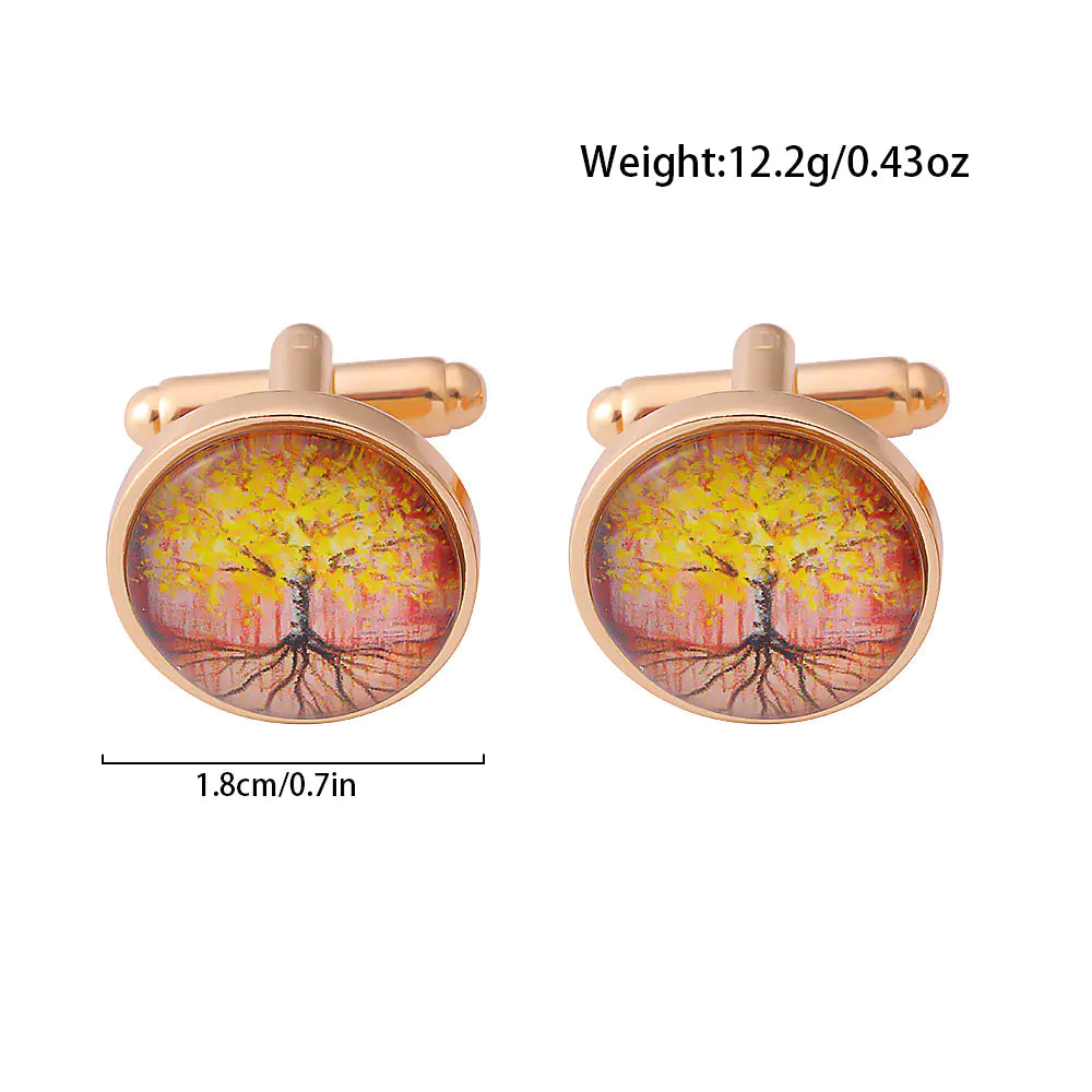 Men's Timeless Tree of Life Gemstone Cufflinks