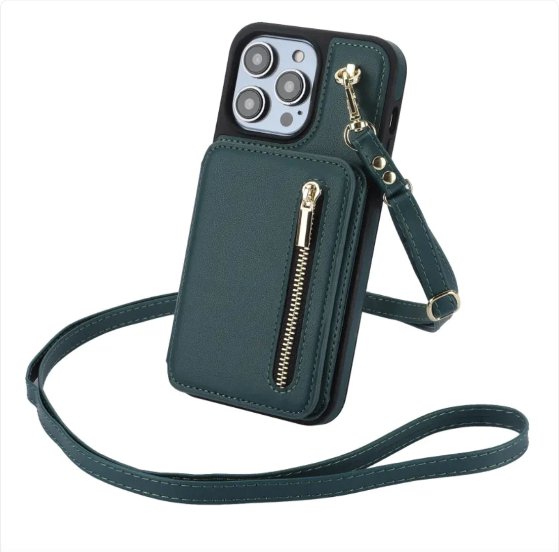 Crossbody Zip Wallet iPhone Case