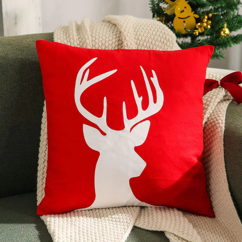 Festive Reindeer Christmas Pillow Cover 45x45 cm