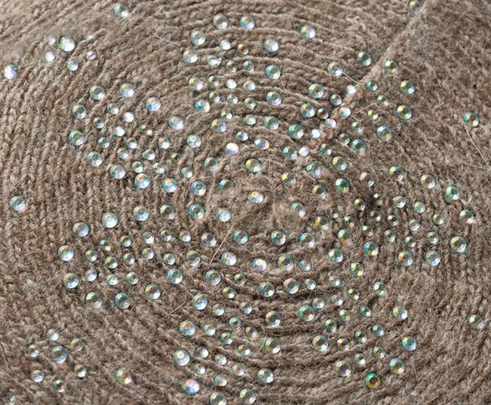 Chic Wool Rhinestone Beret