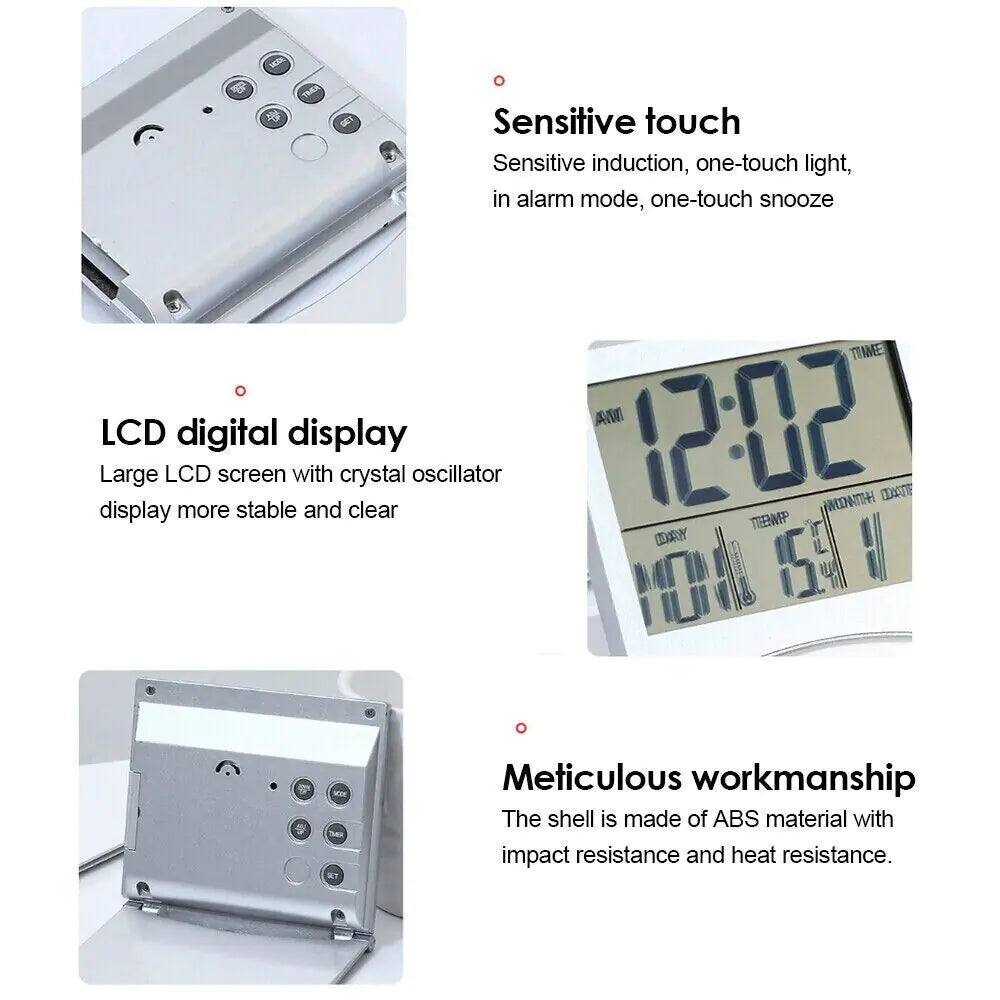 Portable LCD Travel Clock with Temperature