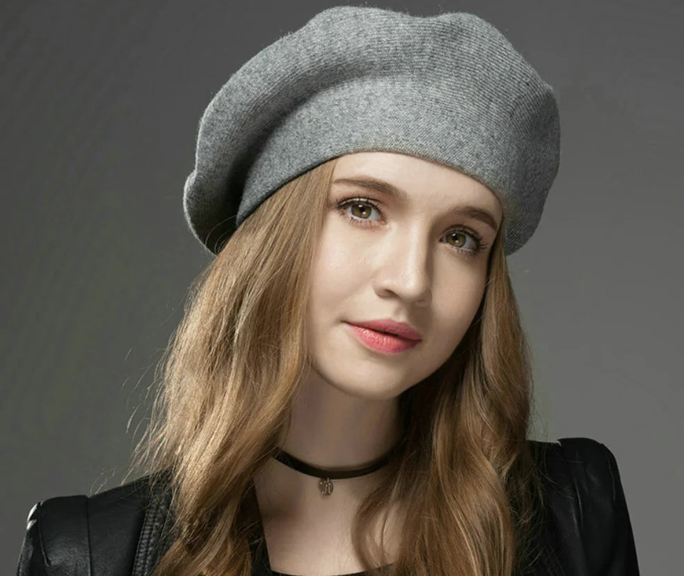 Chic Wool Rhinestone Beret